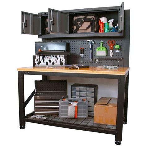 workbenches with storage cabinets